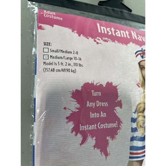 Instant Sexy Sailor Navy Costume Size Medium Large Blue White Red Nautical NEW - Picture 4 of 7